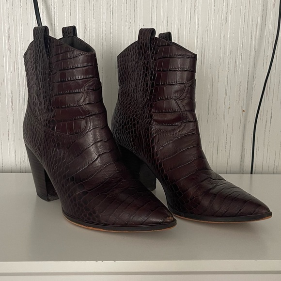 SOLD 🤑Gibson & latimer croc embossed western booties size 8.5 - Picture 8 of 10